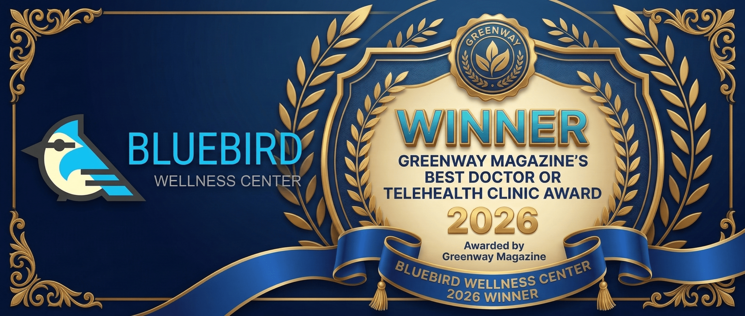 Bluebird Wellness Center is Greenway Magazine's Best Doctor or Telehealth Clinic of 2026